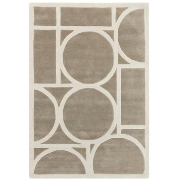 Metro Modern Geometric Hand-Carved Hi-Low Wool Taupe/Ivory Rug-Asiatic Carpets-Rug Love - The Most Loved Rug Store